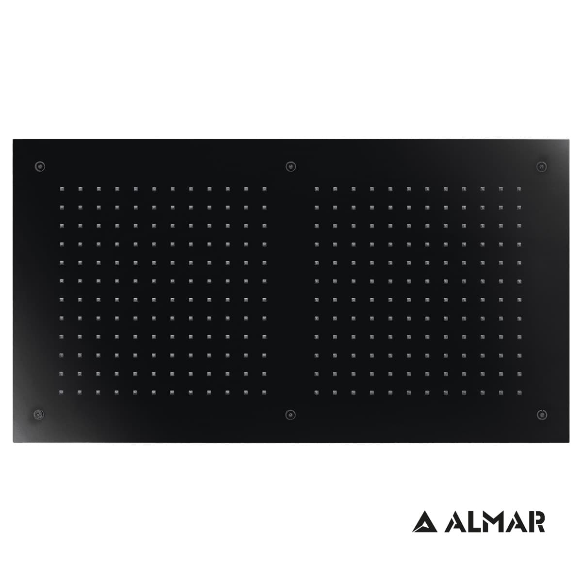 Κεφαλή Ντους Οροφής Εντοιχισμού Almar E044088-400 Rectangular Temptation Ματ Μαύρο 70x38cm