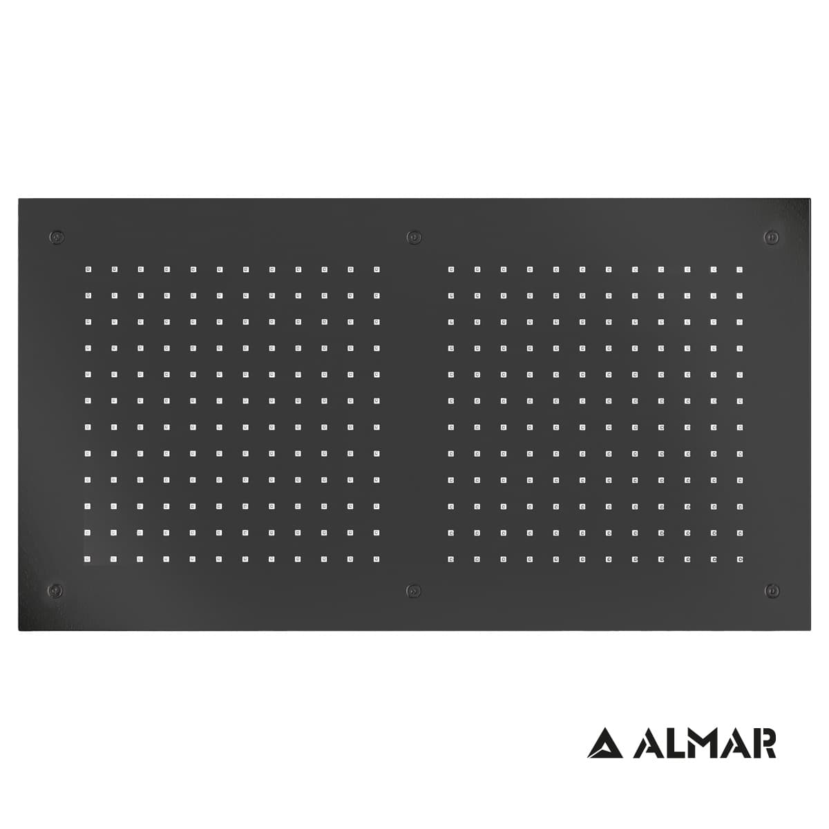 Κεφαλή Ντους Οροφής Εντοιχισμού Almar E044088-411 Rectangular Temptation Black Brushed PVD 70x38cm