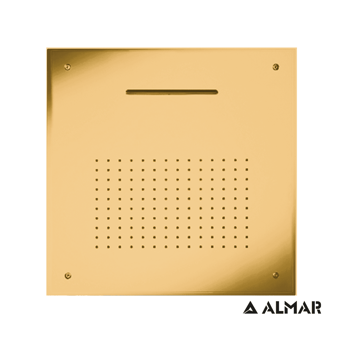 Κεφαλή Ντους Οροφής Εντοιχισμού Almar E044109-211 Square Temptation XL Gold Brushed PVD 50x50cm