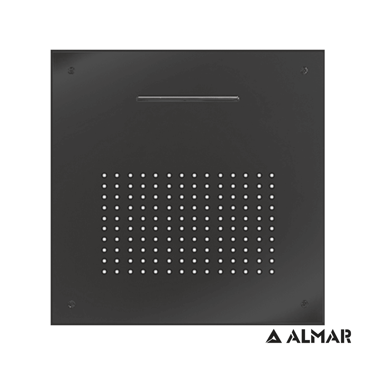 Κεφαλή Ντους Οροφής Εντοιχισμού Almar E044109-411 Square Temptation XL Black Brushed PVD 50x50cm