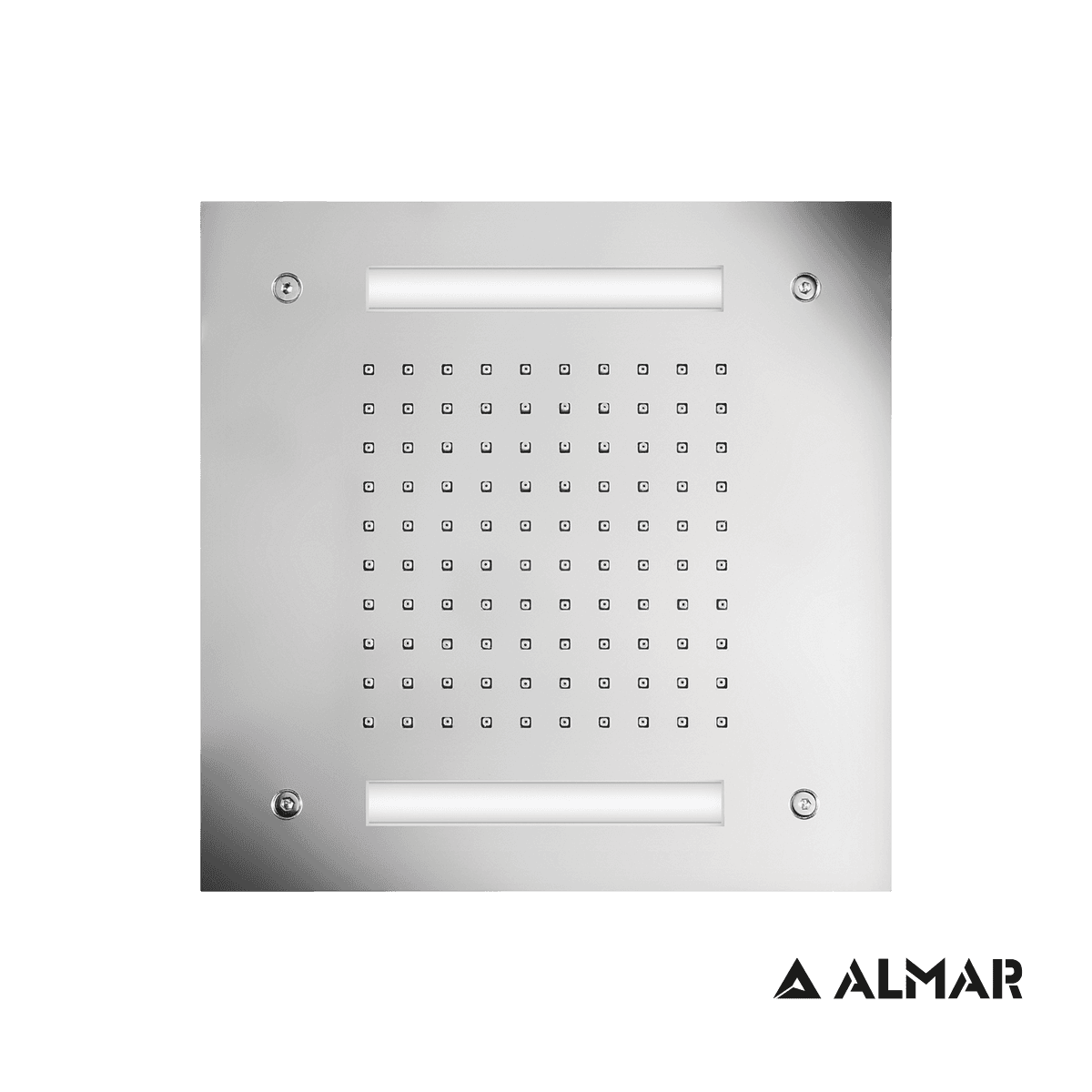 Κεφαλή Ντους Οροφής Εντοιχισμού Almar E044172-111 Easy Light Τemptation με Χρωματοθεραπεία Inox Σατινέ 30x30cm