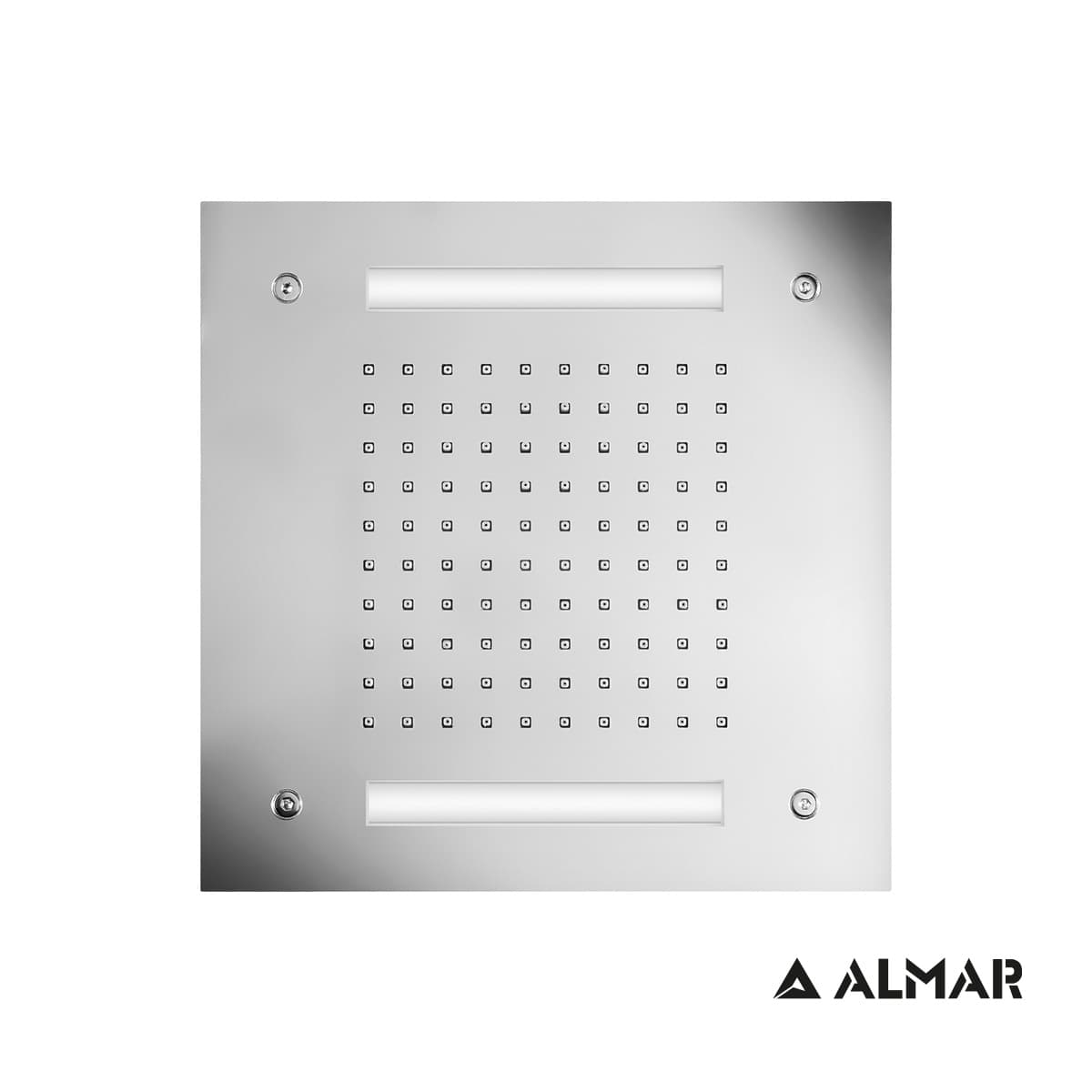 Κεφαλή Ντους Οροφής Εντοιχισμού Almar E044172-111 Easy Light Τemptation με Χρωματοθεραπεία Inox Σατινέ 30x30cm