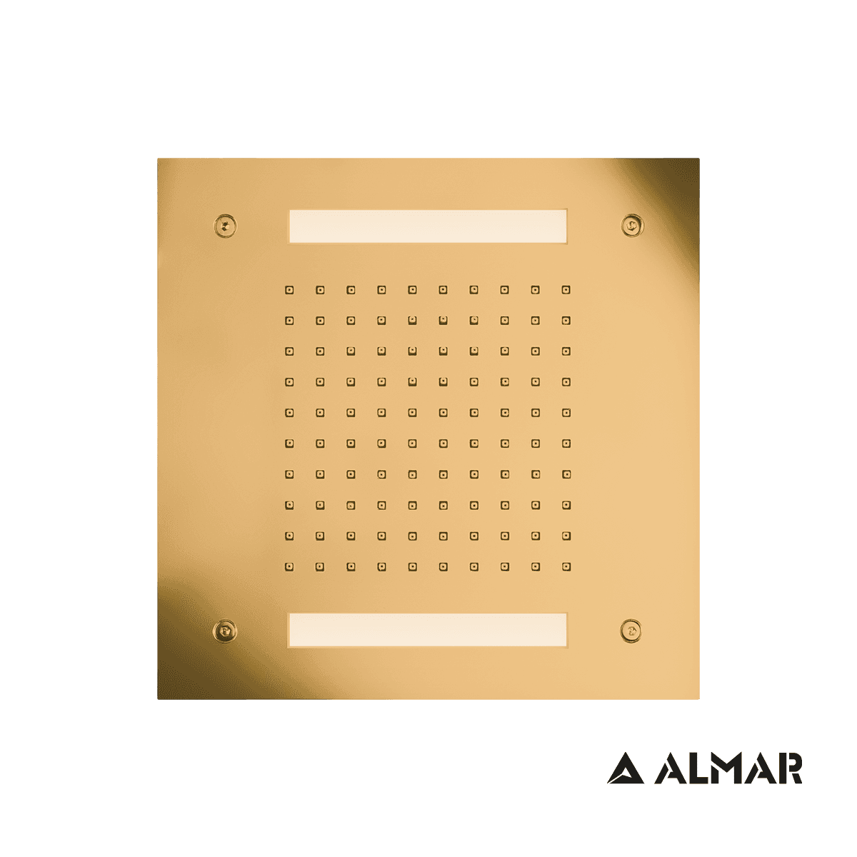Κεφαλή Ντους Οροφής Εντοιχισμού Almar E044172-211 Easy Light Τemptation με Χρωματοθεραπεία Gold Brushed PVD 30x30cm