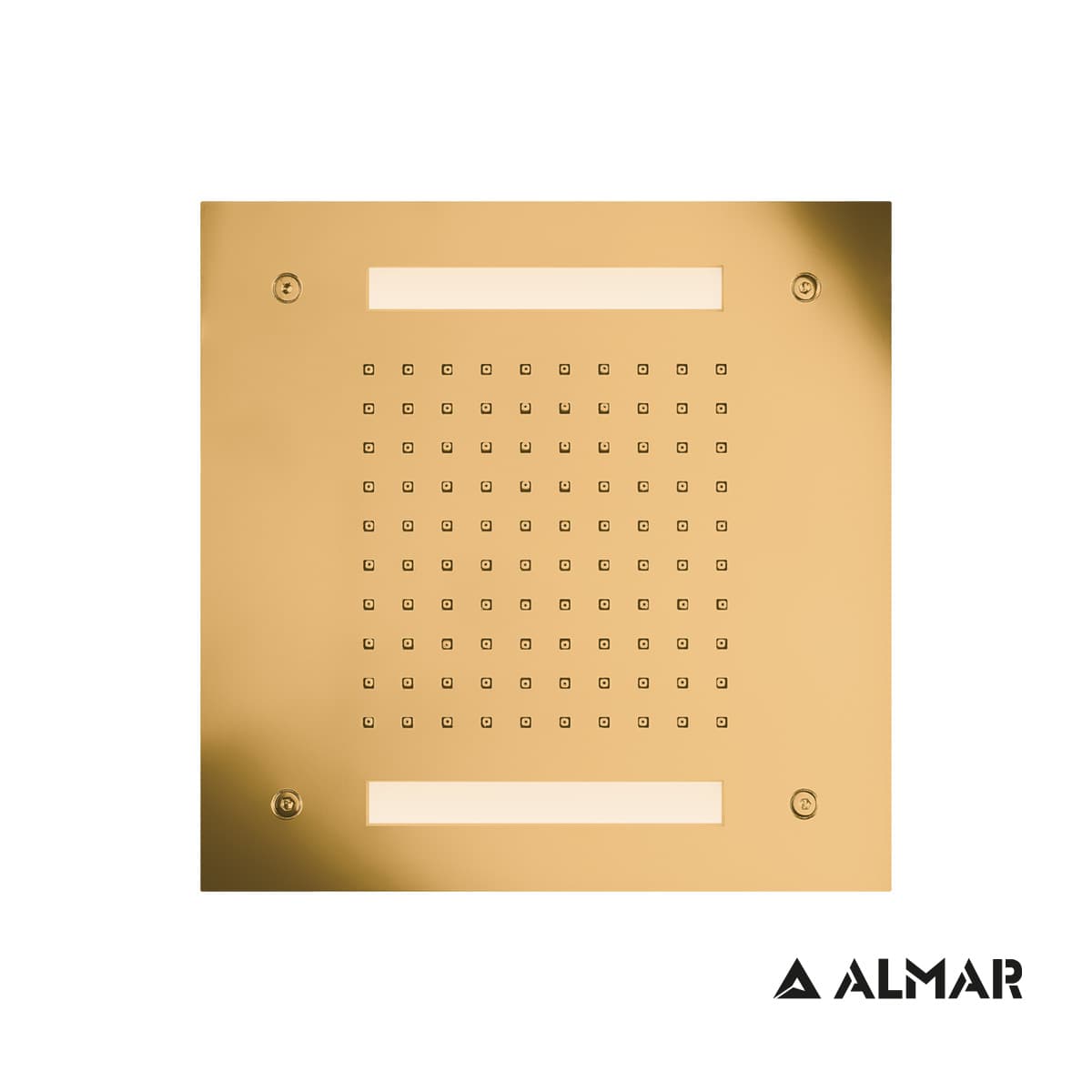 Κεφαλή Ντους Οροφής Εντοιχισμού Almar E044172-211 Easy Light Τemptation με Χρωματοθεραπεία Gold Brushed PVD 30x30cm