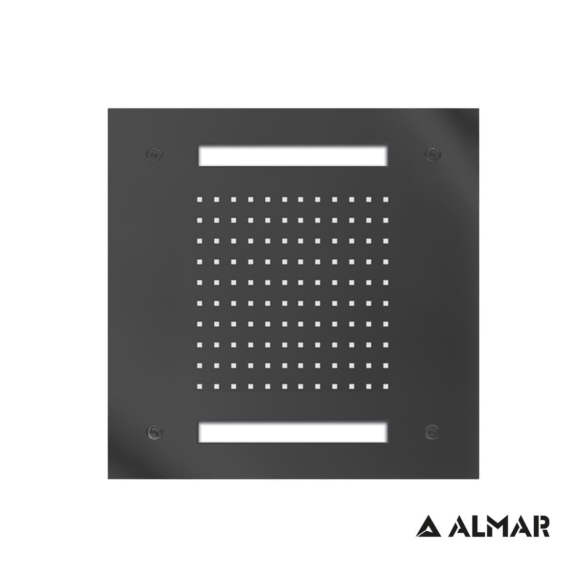 Κεφαλή Ντους Οροφής Εντοιχισμού Almar E044172-411 Easy Light Τemptation με Χρωματοθεραπεία Gold Brushed PVD 30x30cm