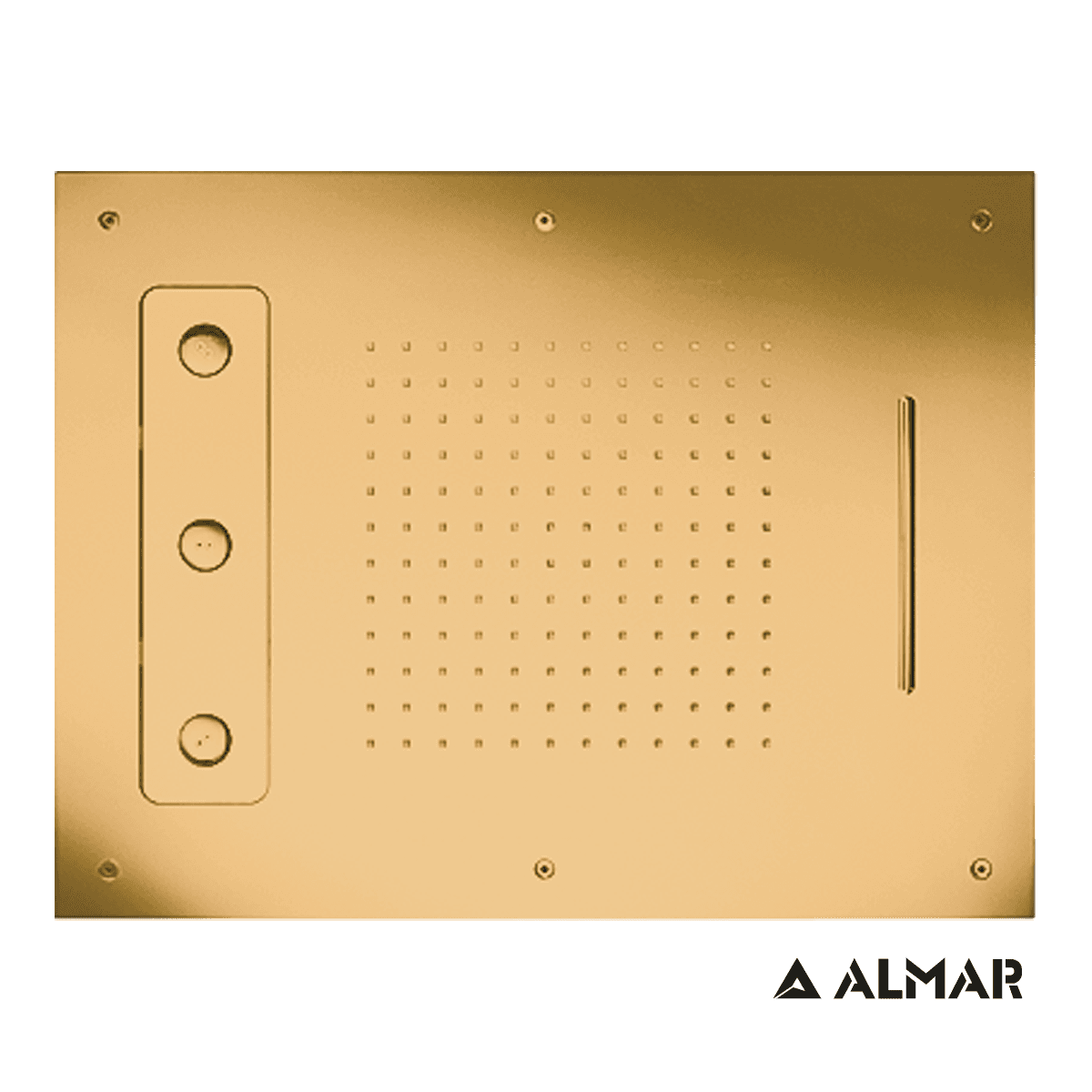 Κεφαλή Ντους Οροφής Εντοιχισμού Almar E044189-211 Spin Temptation Gold Brushed PVD 63x48cm