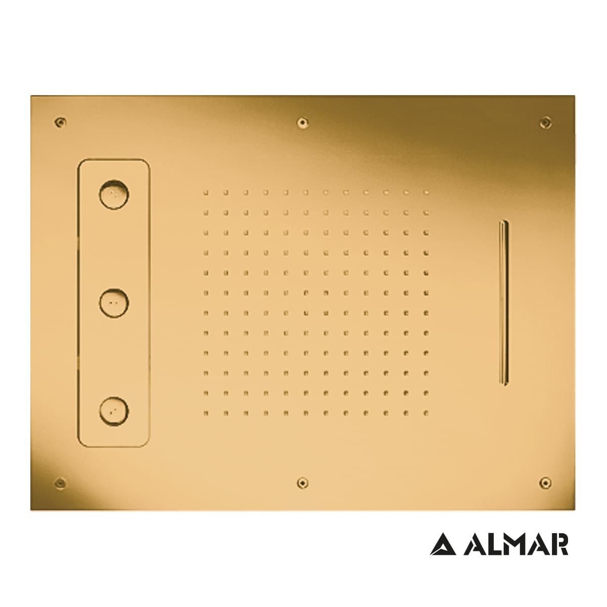 Κεφαλή Ντους Οροφής Εντοιχισμού Almar E044189-211 Spin Temptation Gold Brushed PVD 63x48cm