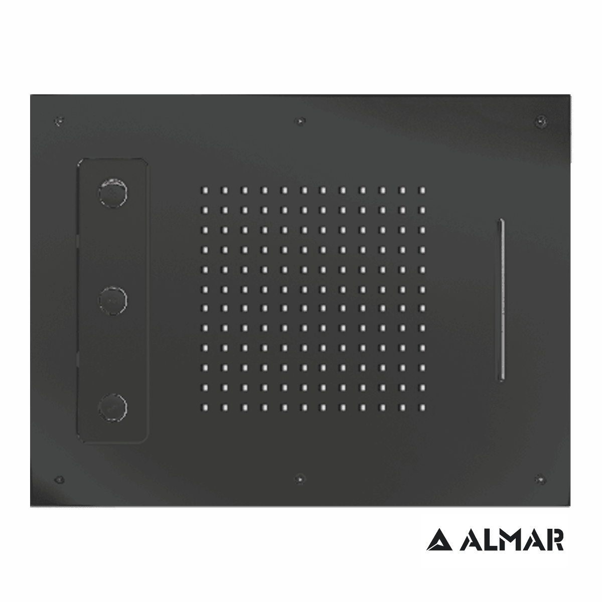 Κεφαλή Ντους Οροφής Εντοιχισμού Almar E044189-411 Spin Temptation Black Brushed PVD 63x48cm