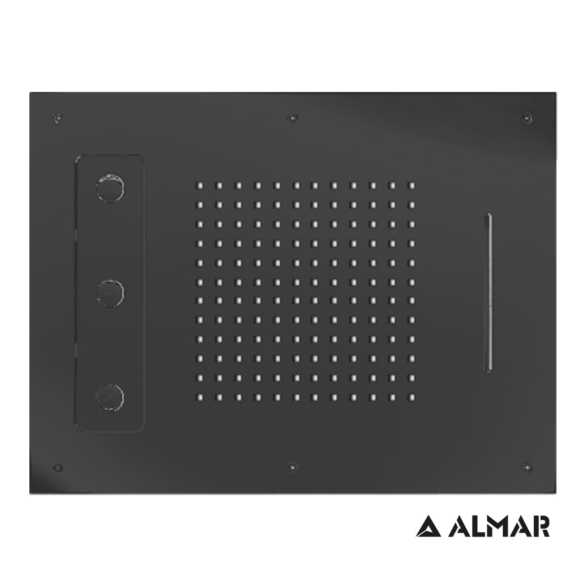 Κεφαλή Ντους Οροφής Εντοιχισμού Almar E044189-411 Spin Temptation Black Brushed PVD 63x48cm