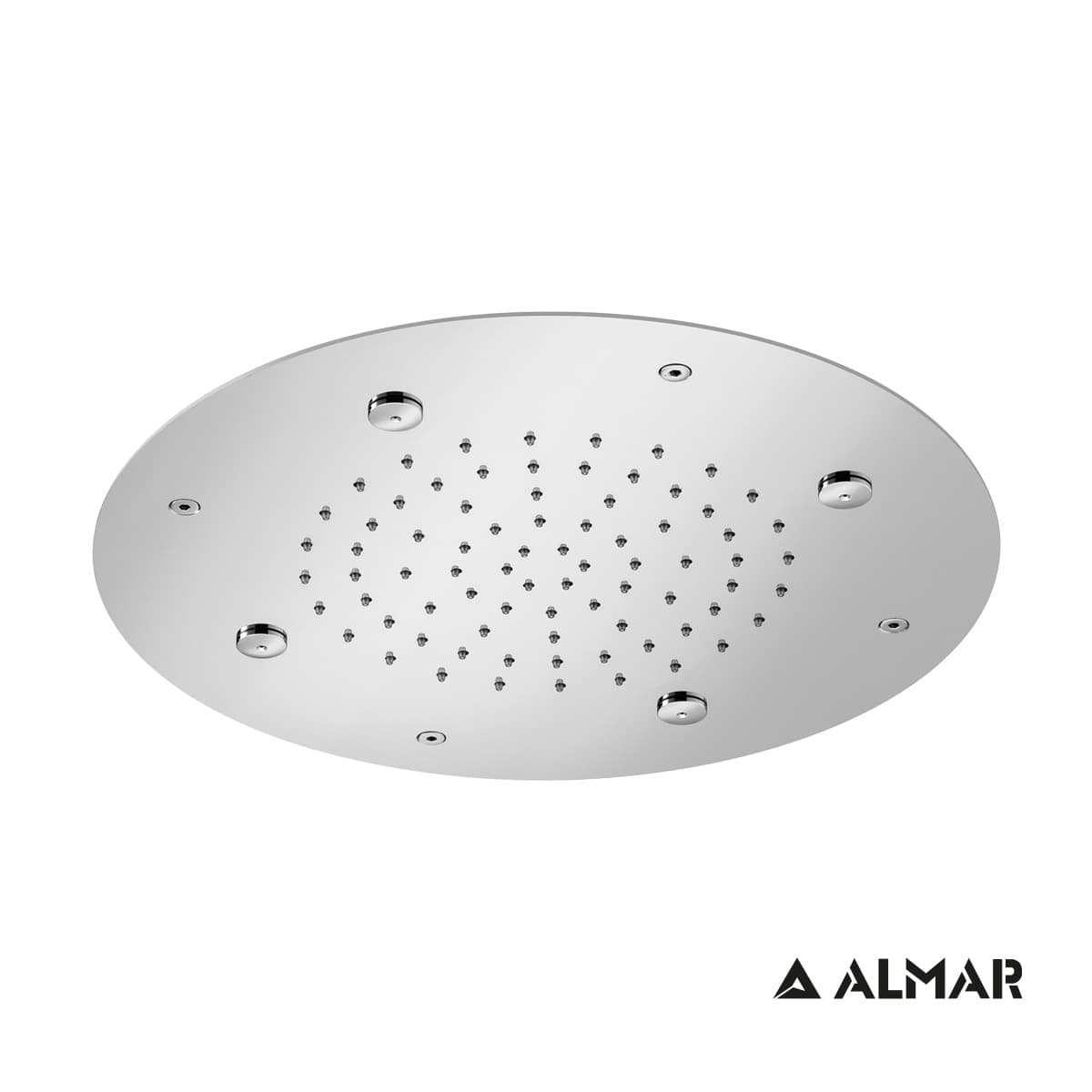 Κεφαλή Ντους Οροφής Εντοιχισμού Almar E044219-111 Round Mist Temptation Inox Σατινέ Φ38cm