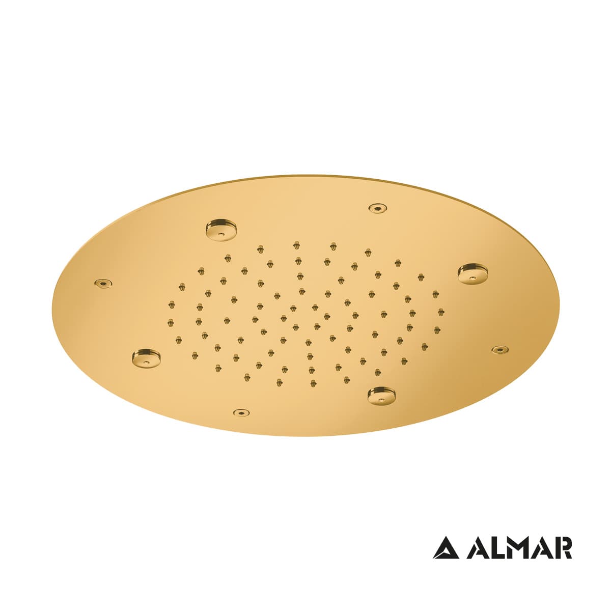 Κεφαλή Ντους Οροφής Εντοιχισμού Almar E044219-211 Round Mist Temptation Gold Brushed PVD Φ38cm