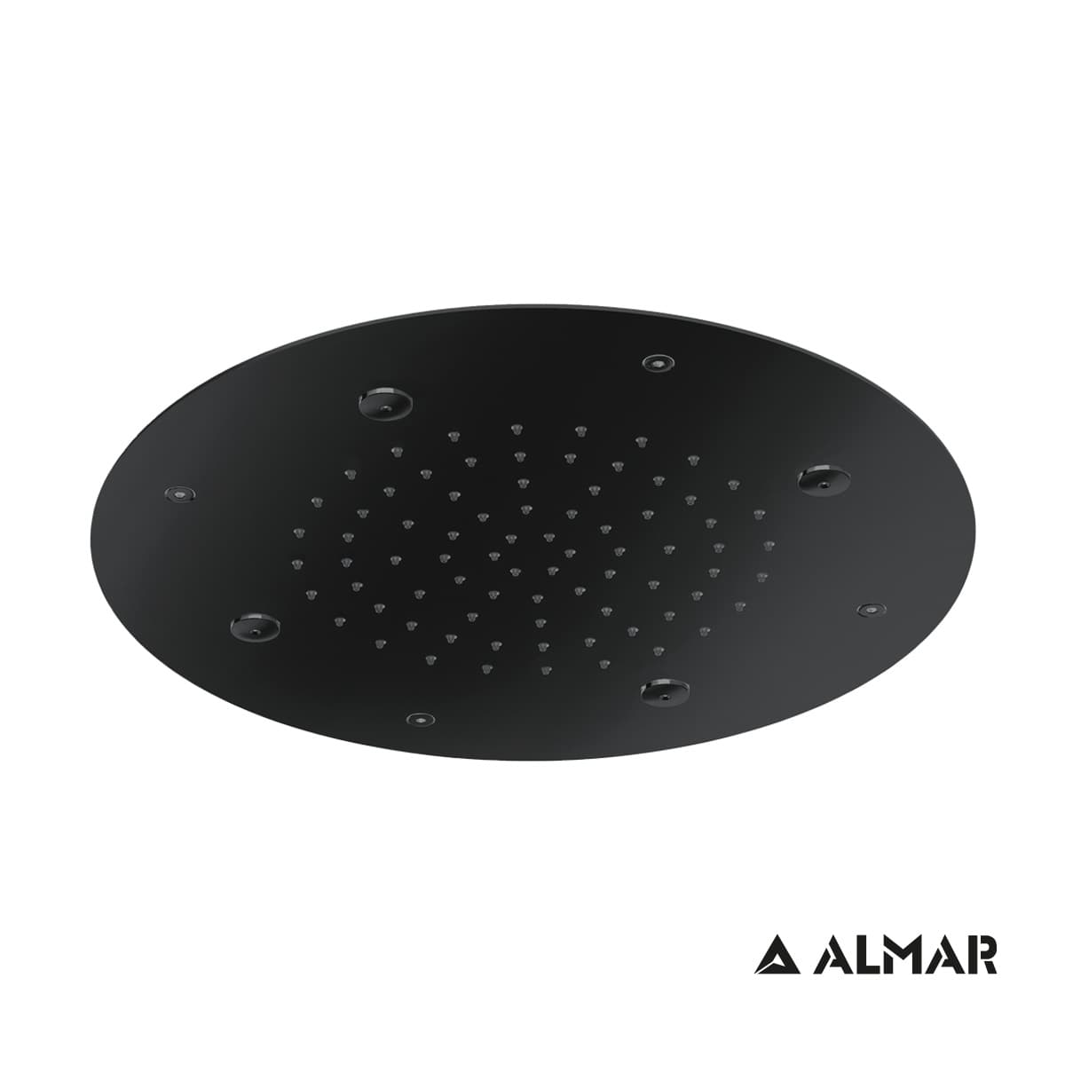 Κεφαλή Ντους Οροφής Εντοιχισμού Almar E044219-400 Round Mist Temptation Ματ Μαύρο Φ38cm