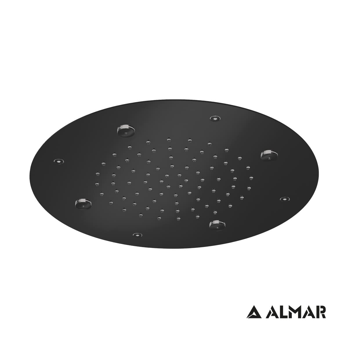 Κεφαλή Ντους Οροφής Εντοιχισμού Almar E044219-411 Round Mist Temptation Black Brushed PVD Φ38cm