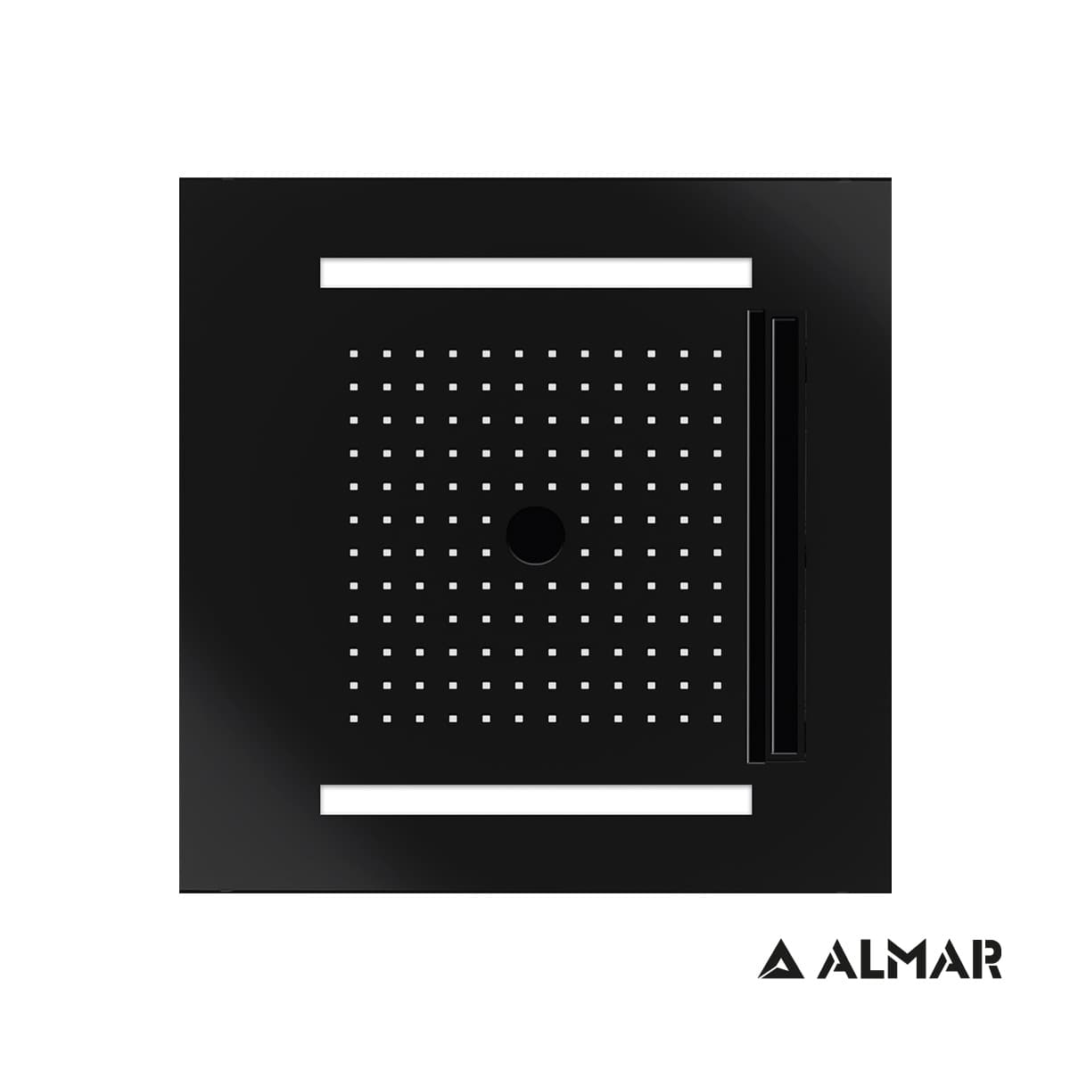 Κεφαλή Ντους Οροφής Εντοιχισμού Almar E044302-400 Wire Icicle Τemotion με Χρωματοθεραπεία Ματ Μαύρο 50x50cm