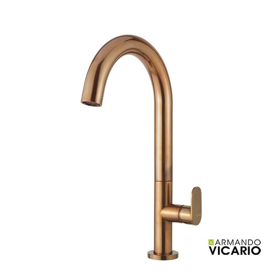 Μπαταρία Νιπτήρος Ψηλή Armando Vicario Slim 500041-225 Natural Brass (Φυσικός Μπρούντζος)