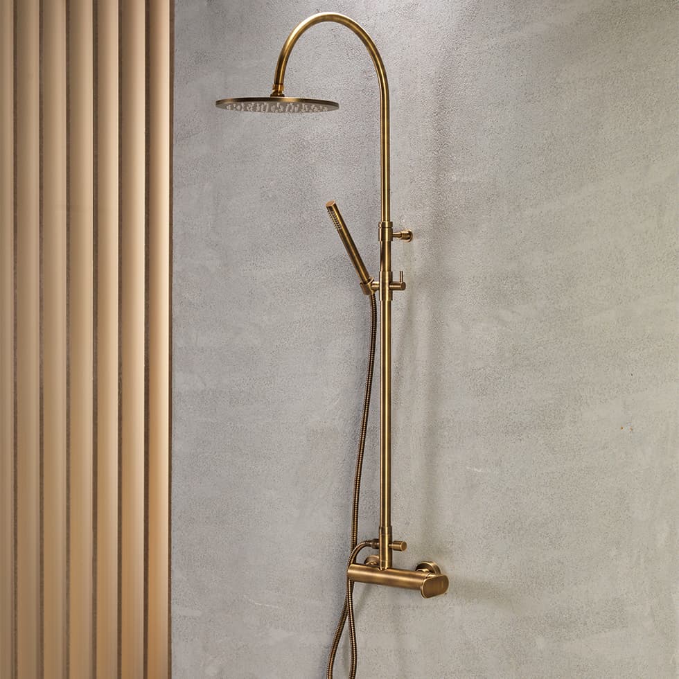 Κολώνα Ντους με Μπαταρία Armando Vicario Slim 500065-221 Antique Brass