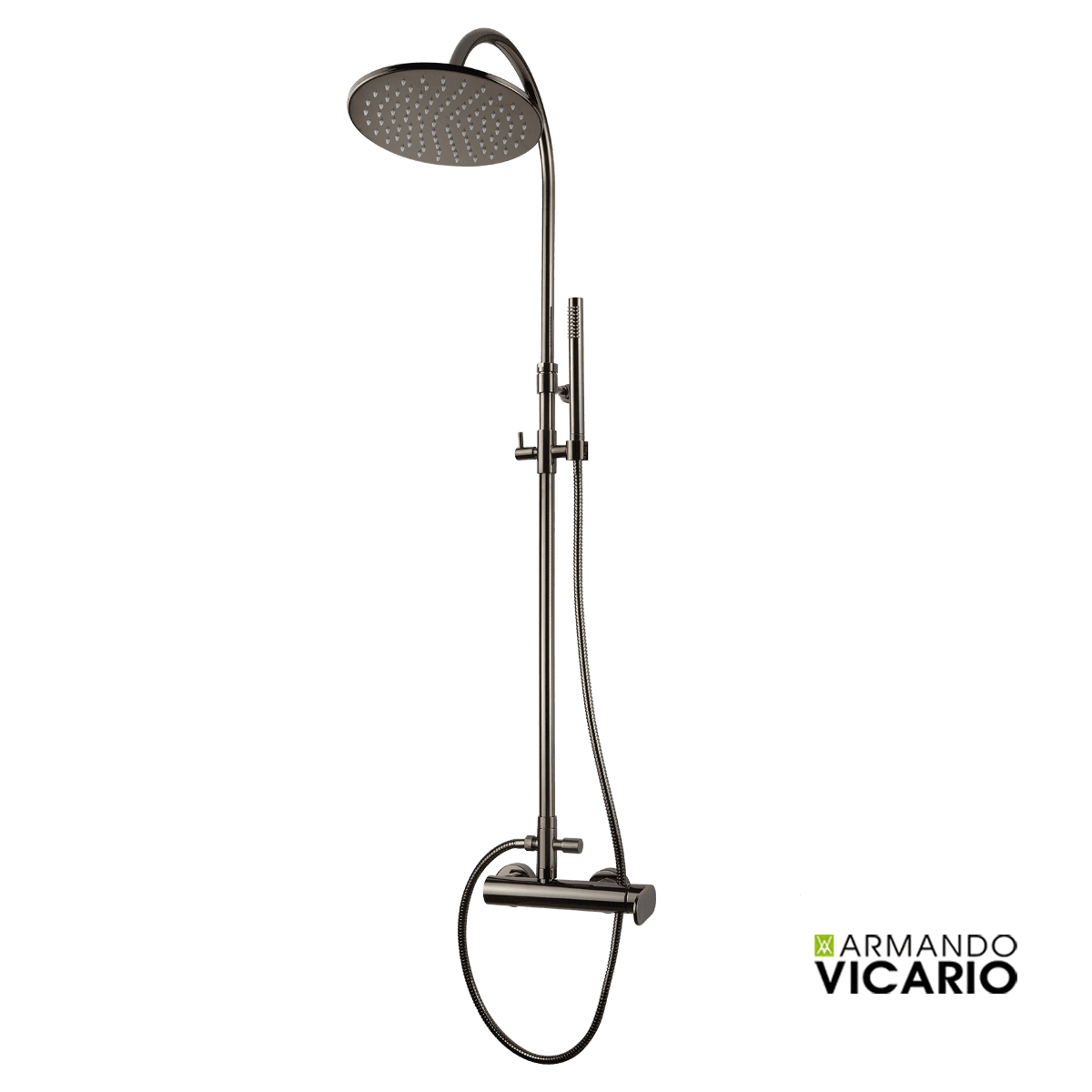 Κολώνα Ντους με Μπαταρία Armando Vicario Slim 500065-405 Black Chrome
