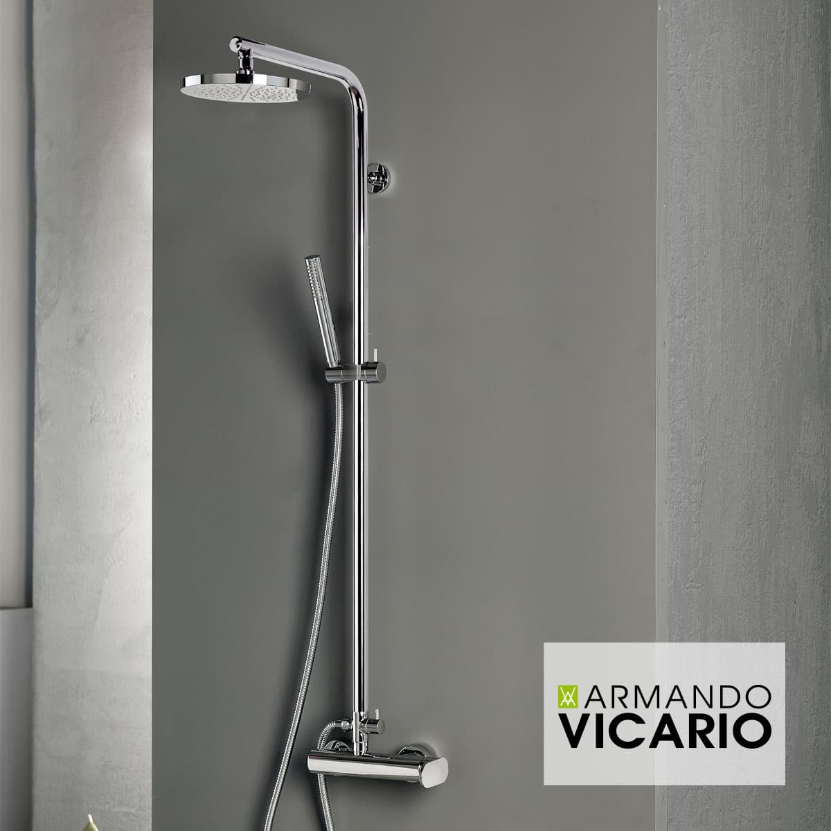 Κολώνα Ντους με Μπαταρία Armando Vicario Slim 500066-100 Χρώμιο