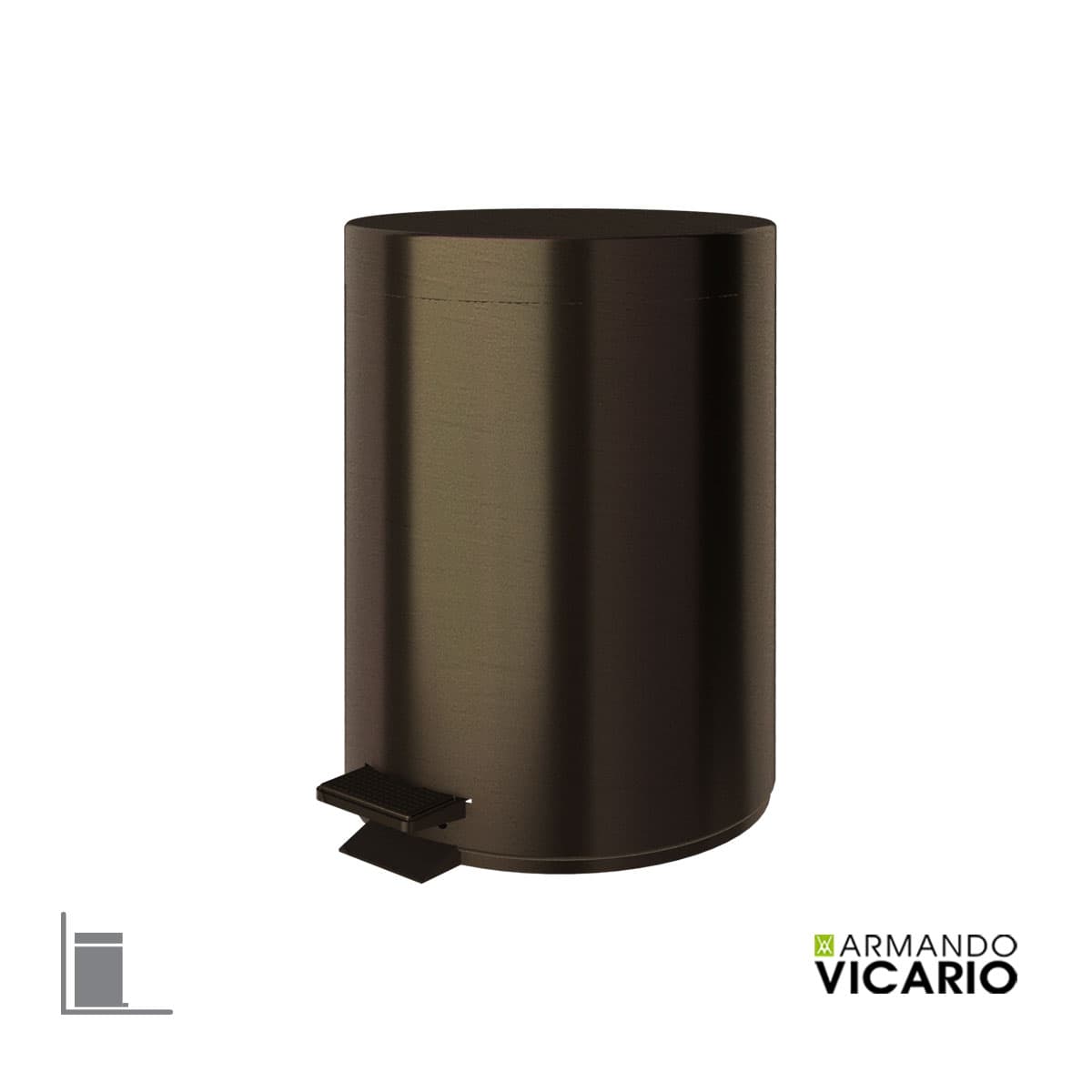 Χαρτοδοχείο Armando Vicario Slim 900200-541 5lt Tuscany Brass Φ20,5x27,3cm
