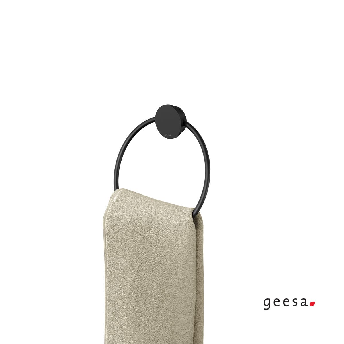 Κρίκος Πετσέτας Geesa Opal 7204-400 Ματ Μαύρο 18,2x1,9x20,1cm