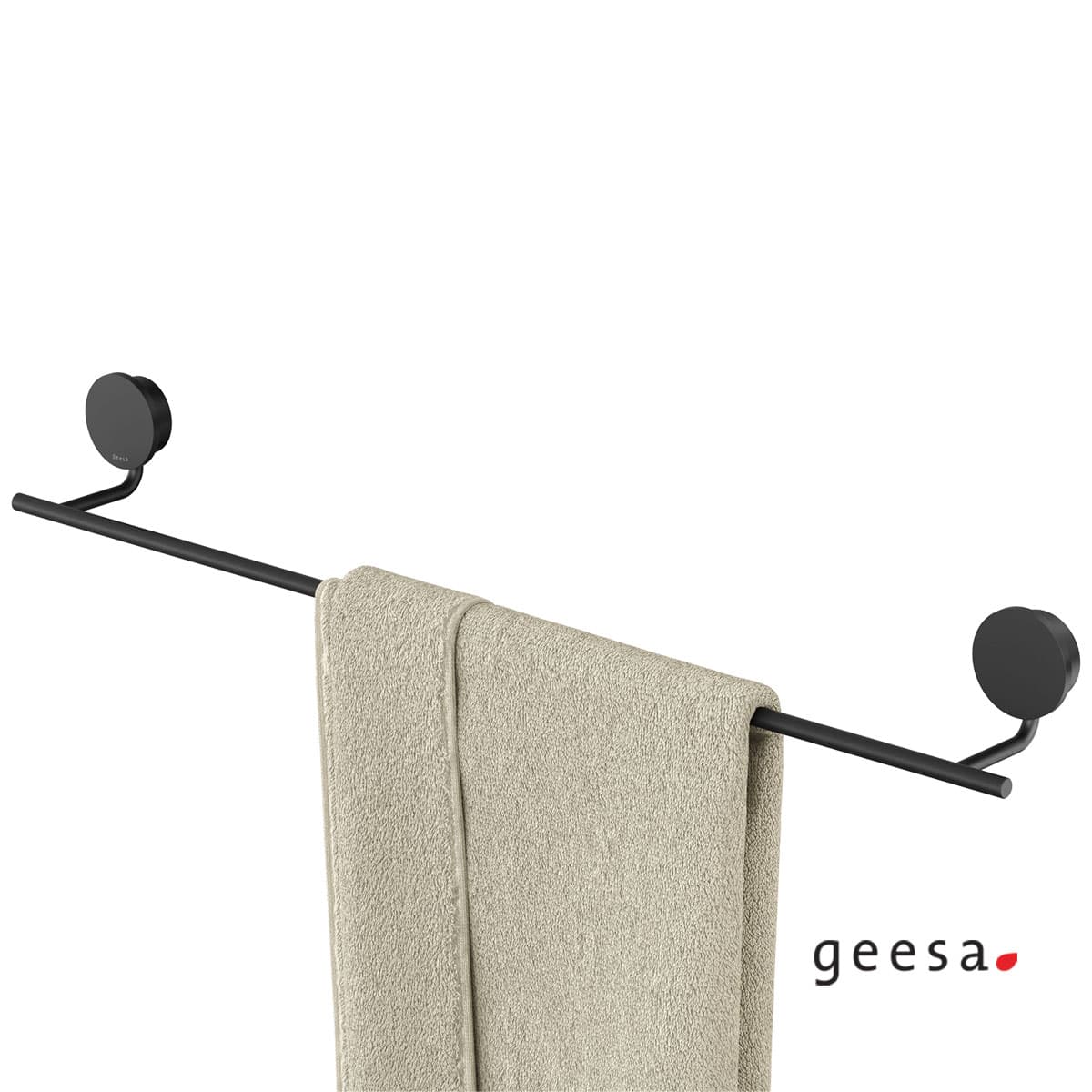 Πετσετοκρεμάστρα Geesa Opal 7207/60-400 Ματ Μαύρο 66cm