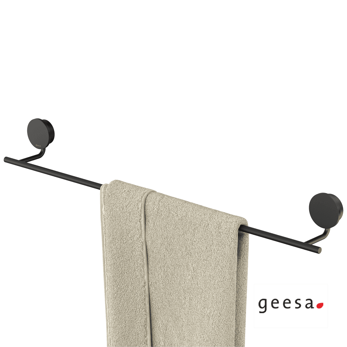 Πετσετοκρεμάστρα Geesa Opal 7207/60-400 Ματ Μαύρο 66cm