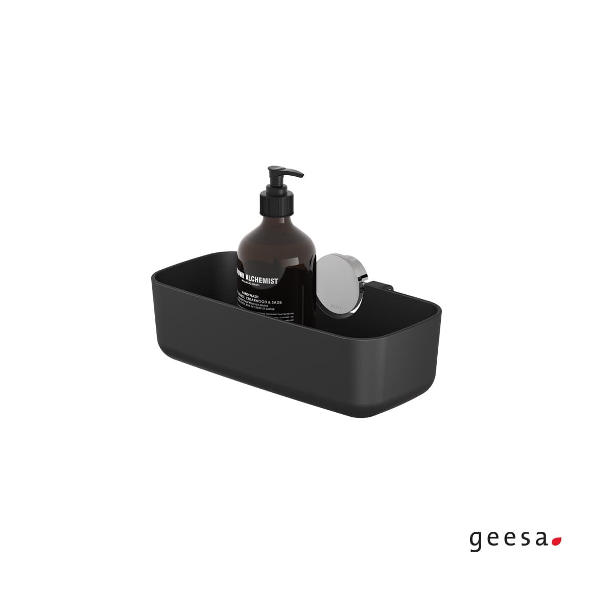 Σπογγοθήκη Μπουκαλοθήκη Geesa Opal 7214-100 Χρώμιο Μαύρο 25x11,8x9,5cm