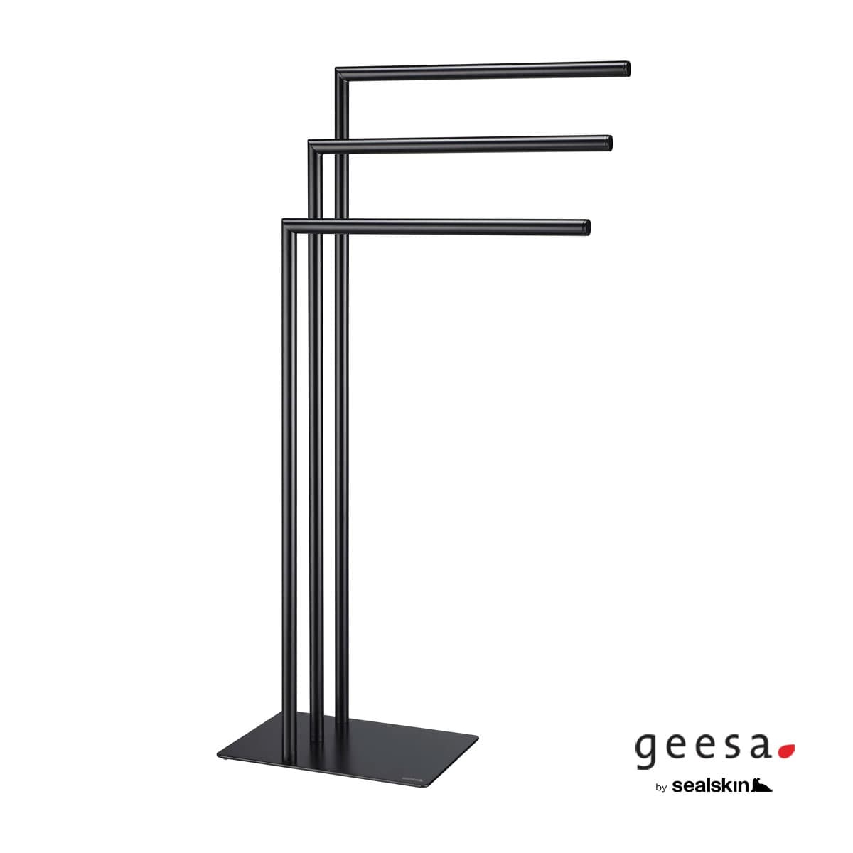 Πετσετοκρεμάστρα ελεύθερης τοποθέτησης Geesa 800201-400 Ματ Μαύρο 49x20x90cm (3 θέσεων)