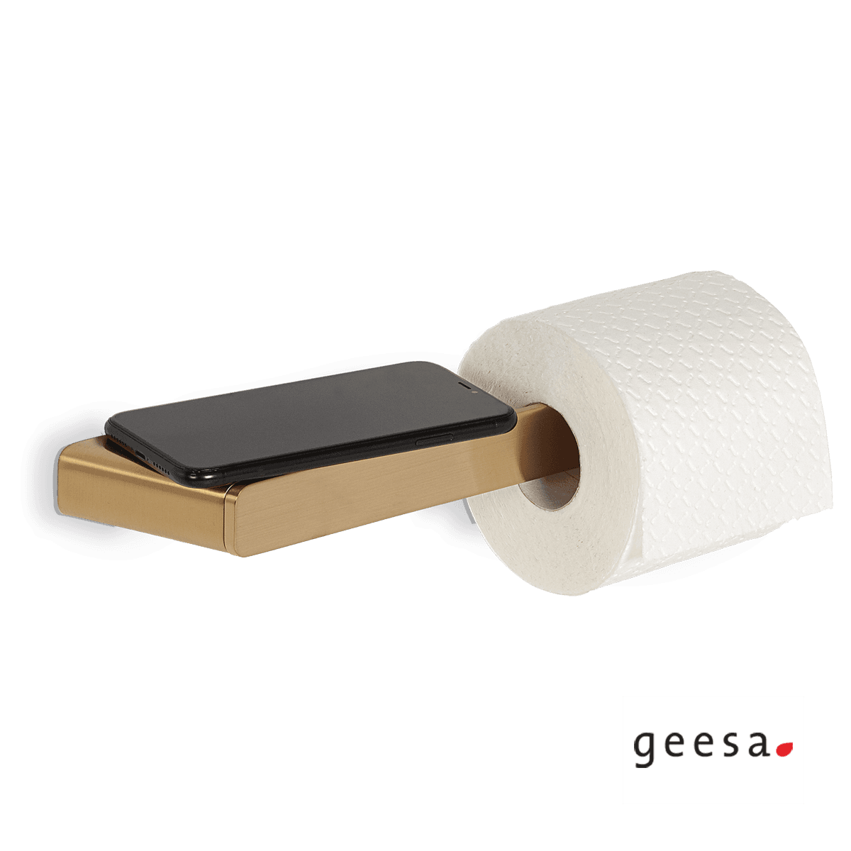 Χαρτοθήκη με εταζέρα Geesa Shift 9924-201 Brushed Gold 30,2x3x3,5cm