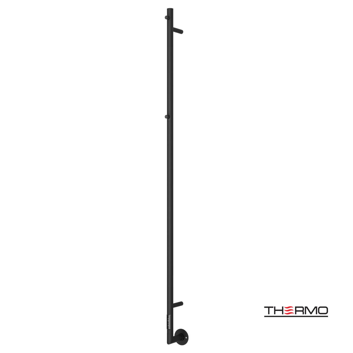 Θερμαινόμενη πετσετοκρεμάστρα Thermo Stilo STL170-401 Silk Black (ματ) 170x12,4cm Kcal/h: 46 (με 2 άγκιστρα)