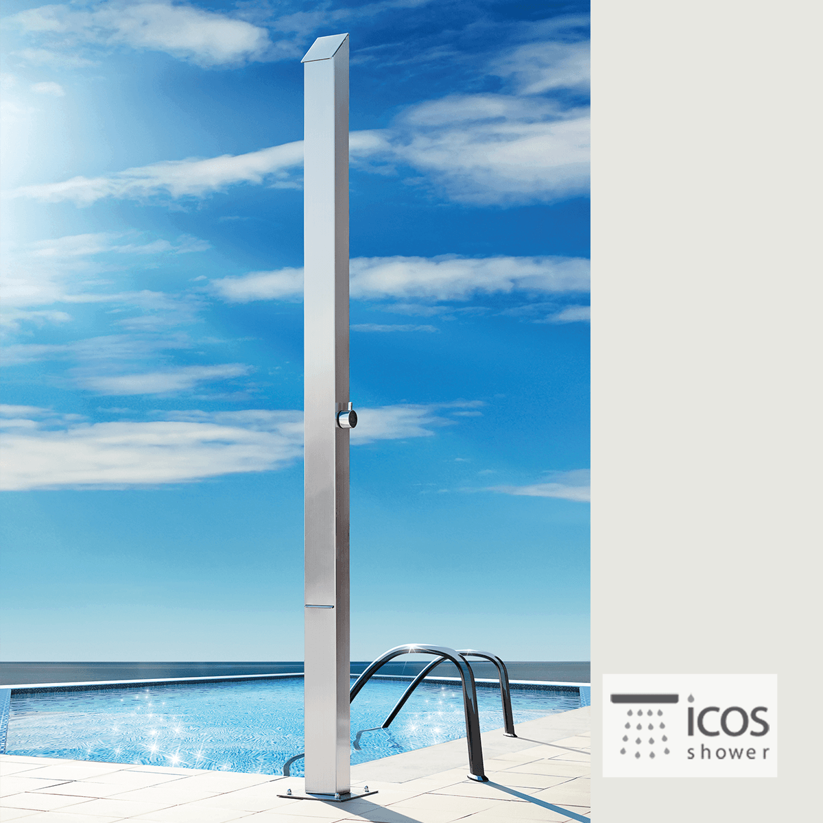 Κολώνα Ντους Εξωτερικού Χώρου Icos Shower Dike Inox (μόνο κρύο) 2,08m