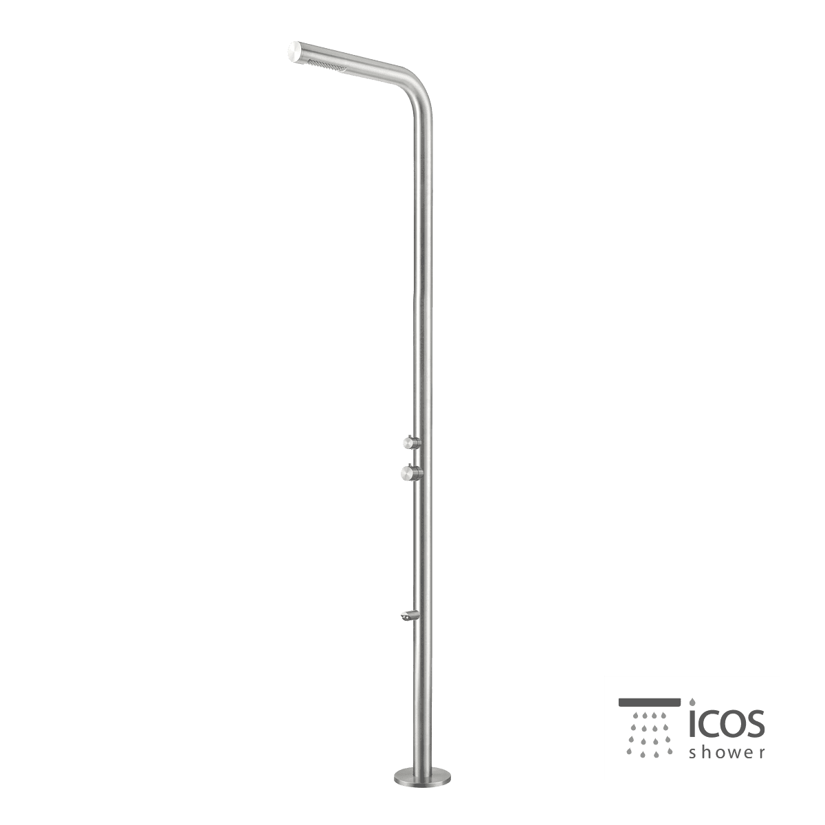 Κολώνα Ντους Εξωτερικού Χώρου Icos Shower Dona Mix Inox Brushed (ζεστό / κρύο) 2,21m