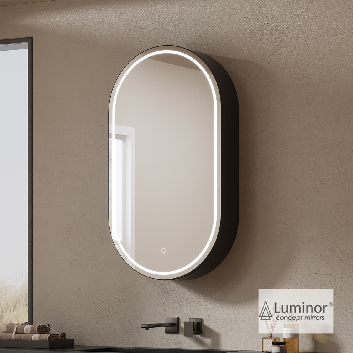 Καθρέπτης μπάνιου με Led & ντουλάπι Luminor Jazz 50 50x90cm
