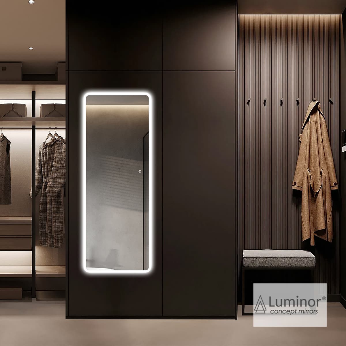 Καθρέπτης μπάνιου με Led Luminor Look 160 160x60cm