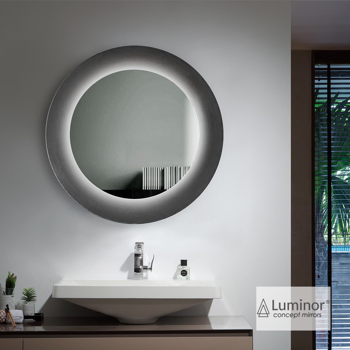 Καθρέπτης μπάνιου με Led Luminor Ring 75 Inox Brushed Φ75cm