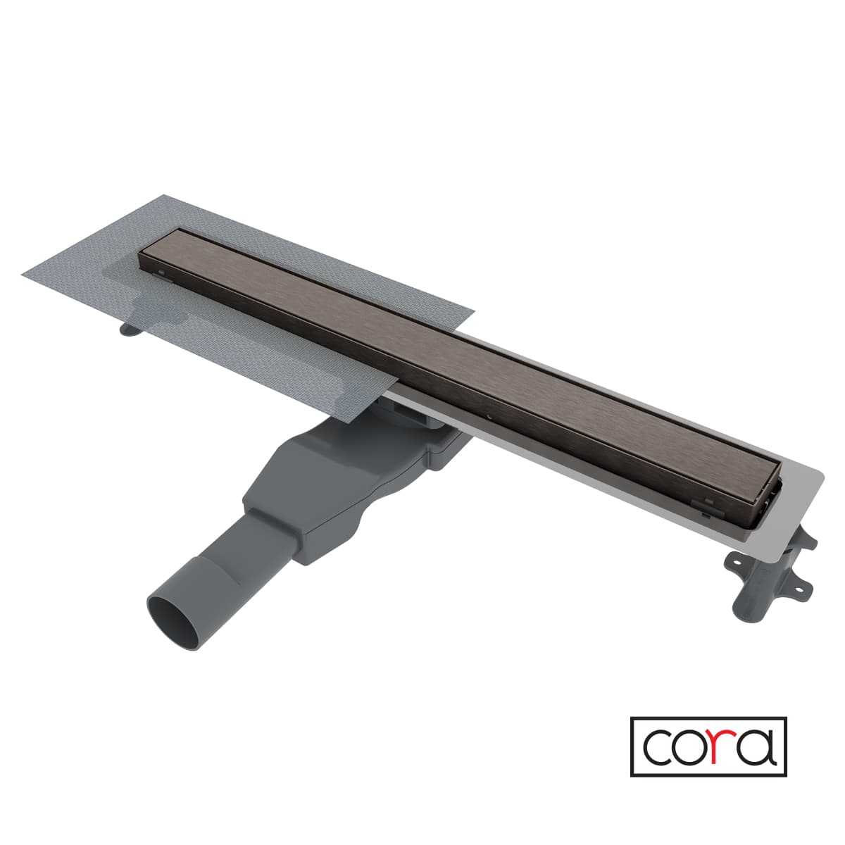 Κανάλι Ντους Cora Neo 82060-411 Black Brushed PVD 60cm Υ6cm
