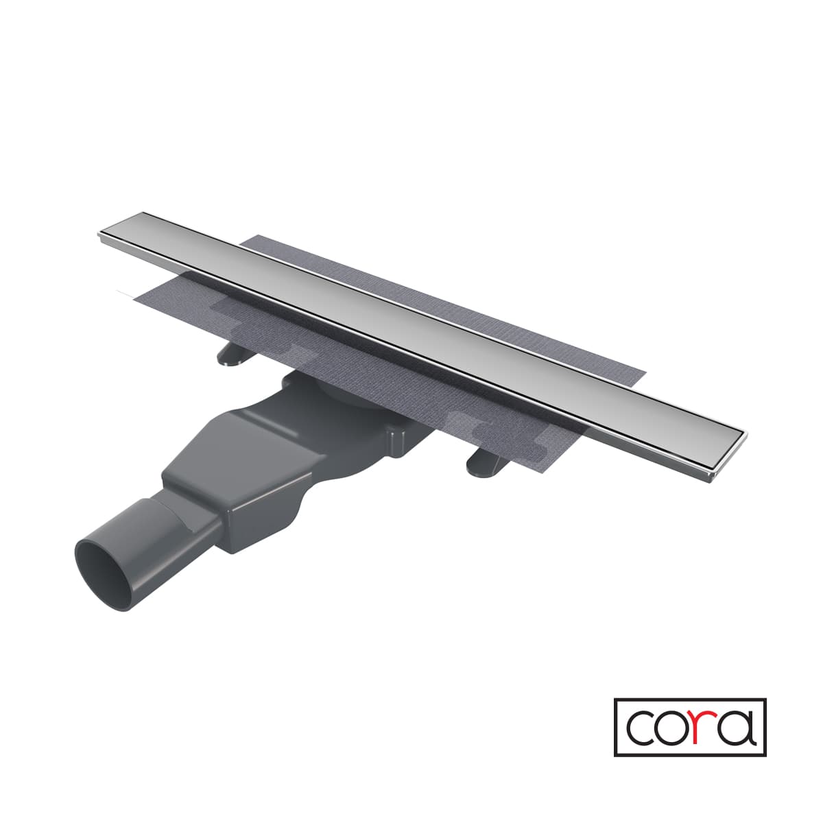 Κανάλι Ντους Cora Zip 88060 Inox 60cm (και για πλακάκι) Υ6cm