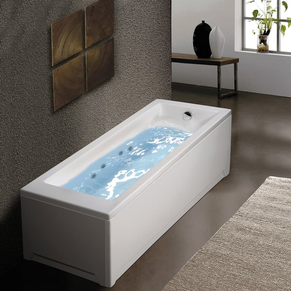 Μπανιέρα ευθύγραμμη με υδρομασάζ Sirene Cubic 402-CUB17070W Λευκό 170x70cm