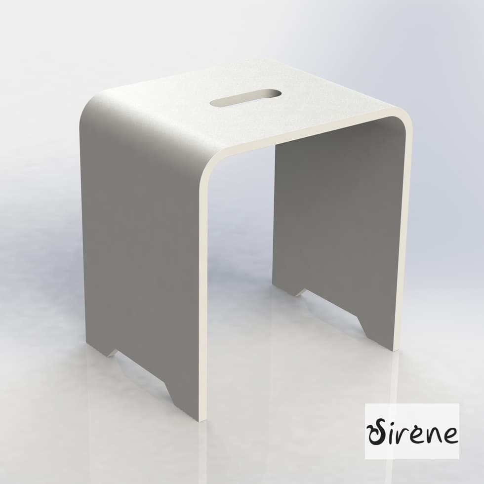 Κάθισμα μπάνιου ακρυλικό Sirene Design Avonite DES3831-301 Λευκό 38x38x31mm