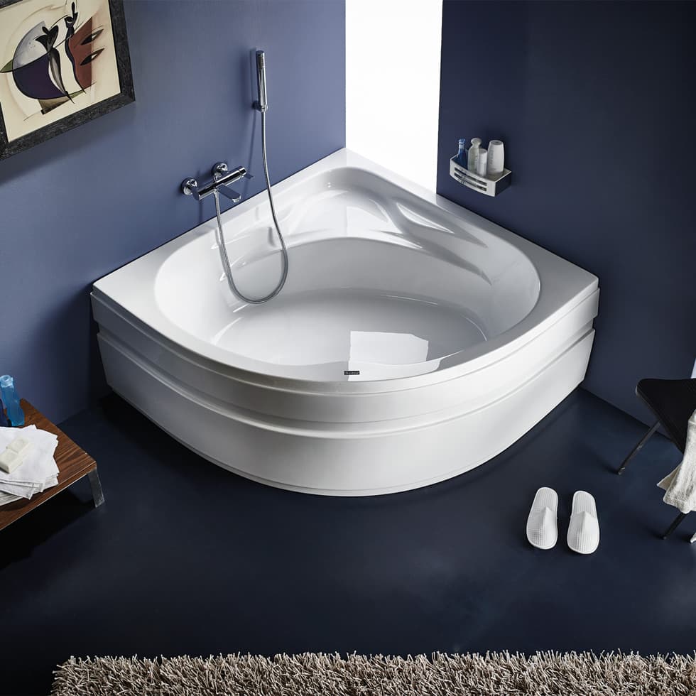 Μπανιέρα γωνιακή Sirene Modena 402-MOD120 Λευκό 120x120cm