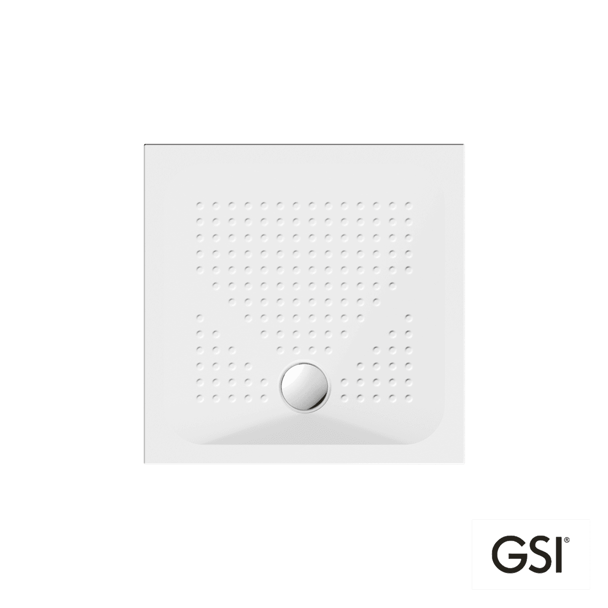 Ντουζιέρα τετράγωνη GSI Slim 470808-300 Λευκό antislip 80x80x4cm