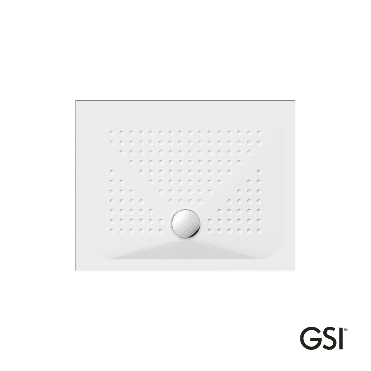 Ντουζιέρα παραλληλόγραμμη GSI Slim 500-470907-300 Λευκό antislip 90x70x4cm
