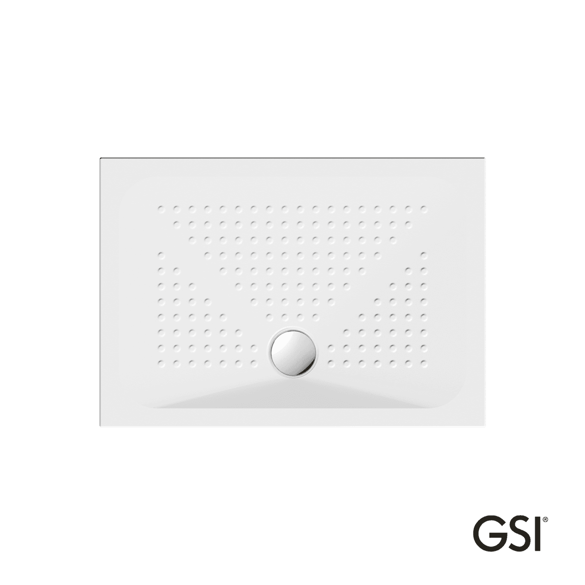 Ντουζιέρα παραλληλόγραμμη GSI Slim 471007-300 Λευκό antislip 100x70x4cm