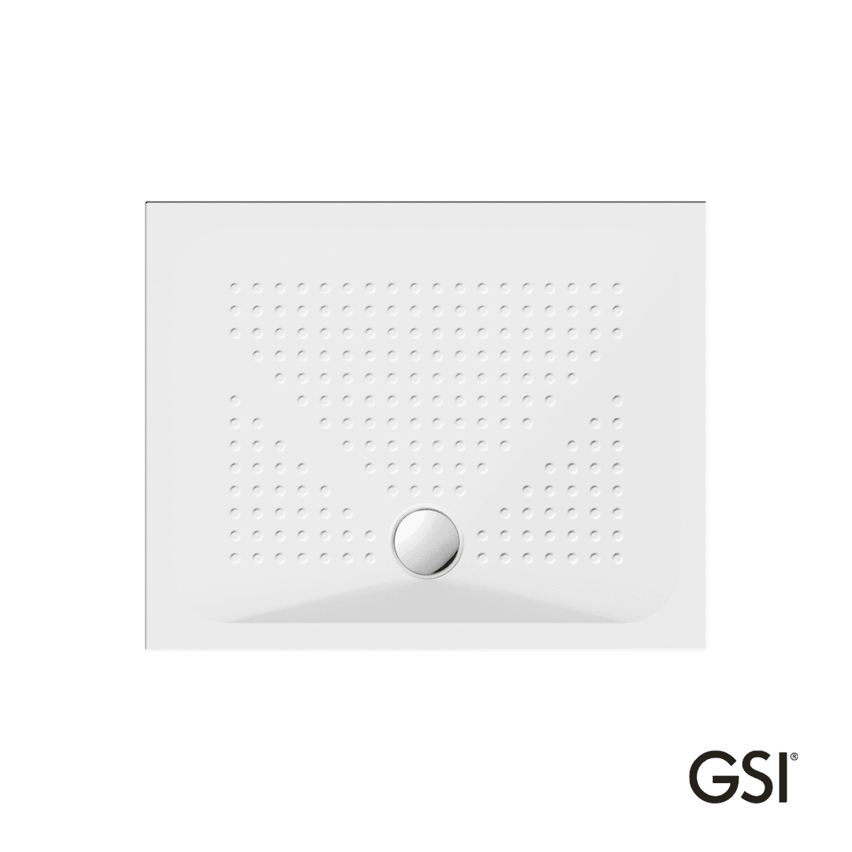 Ντουζιέρα παραλληλόγραμμη GSI Slim 471008-300 Λευκό antislip 100x80x4cm