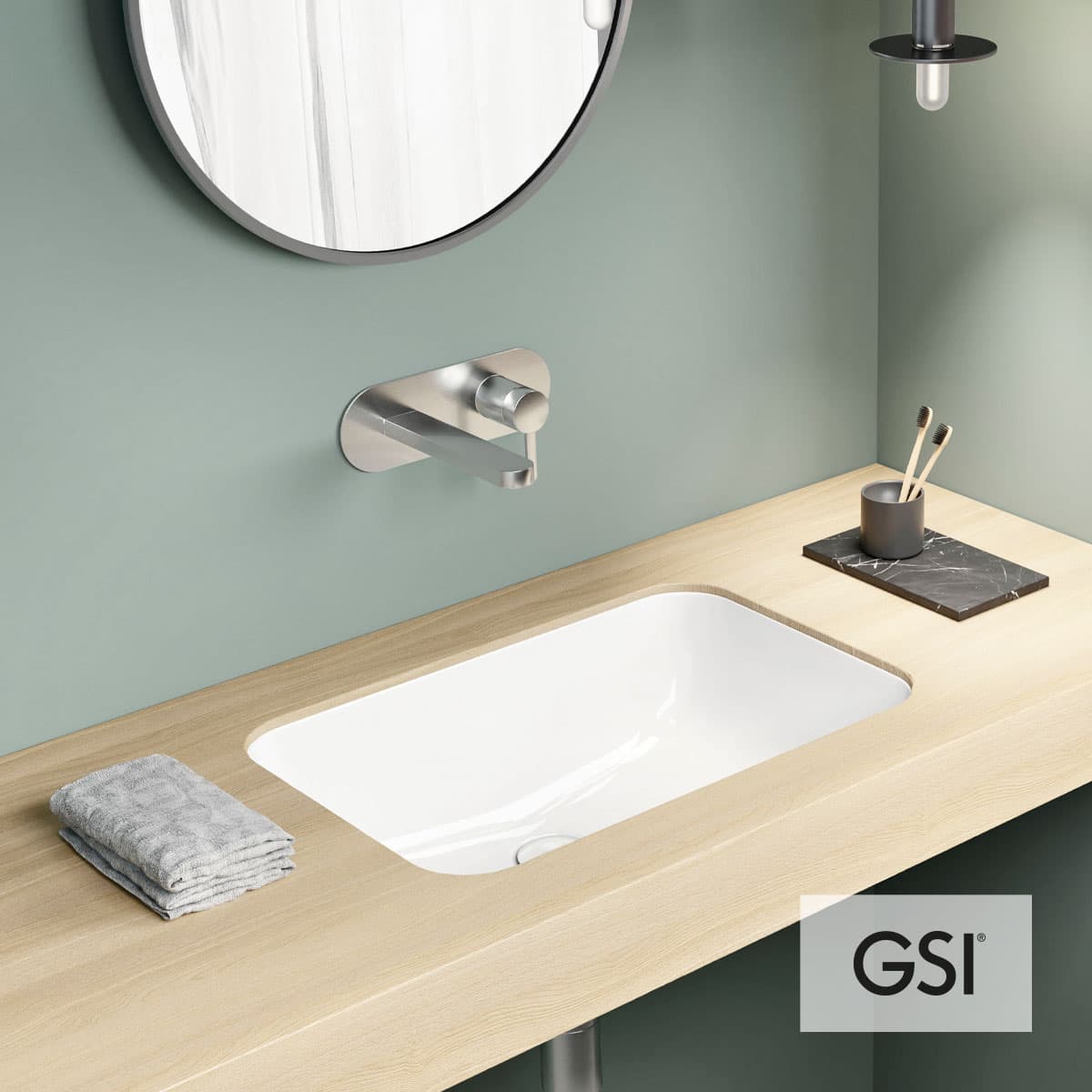 Νιπτήρας υποκαθήμενος GSI Pura 7247-300 Λευκό 50x35