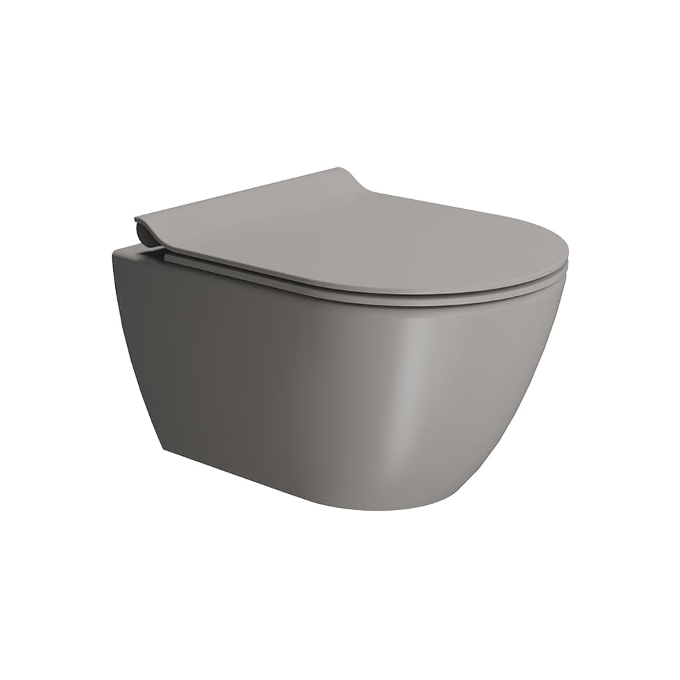 Λεκάνη κρεμαστή rimless swirlflush με κάλυμμα slim soft close GSI Pura 881600SC-440 Tortora 36x50cm