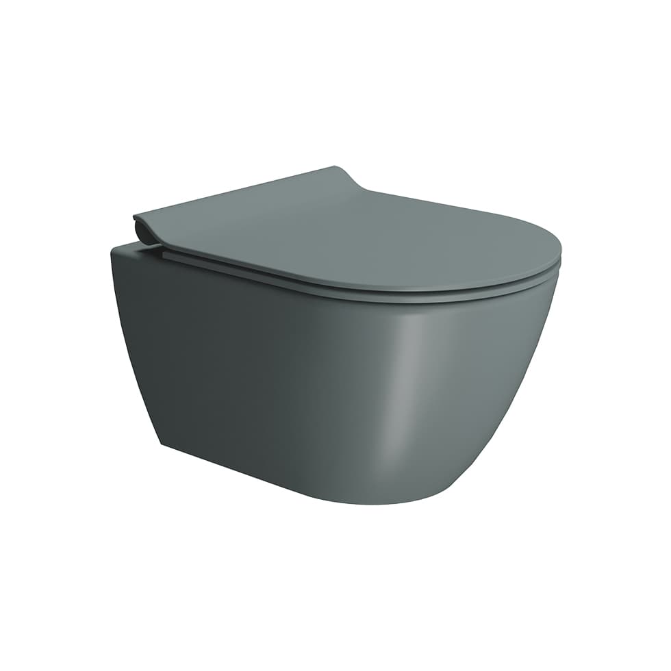 Λεκάνη κρεμαστή rimless swirlflush με κάλυμμα slim soft close GSI Pura 881600SC-901 Agave 36x50cm