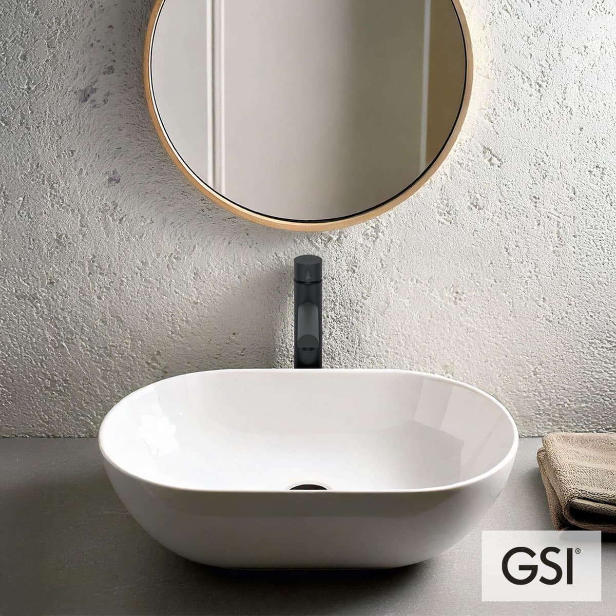Νιπτήρας επιτραπέζιος GSI Pura 8834-300 Λευκό 60x37