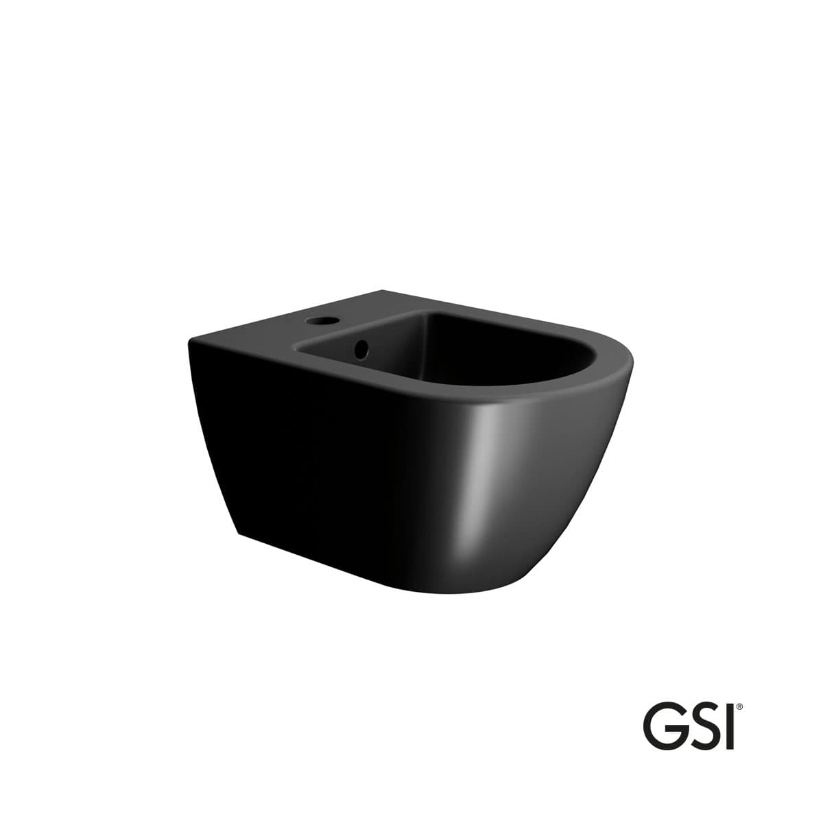 Μπιντέ Κρεμαστός GSI Pura 8864-401 Ardesia Μαύρο Ματ 36x50cm