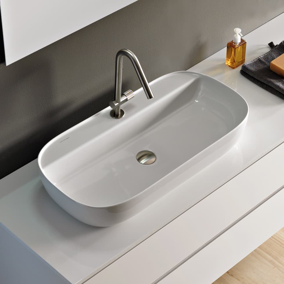 Νιπτήρας επιτραπέζιος Scarabeo Glam 1801-300 Λευκό 76x38